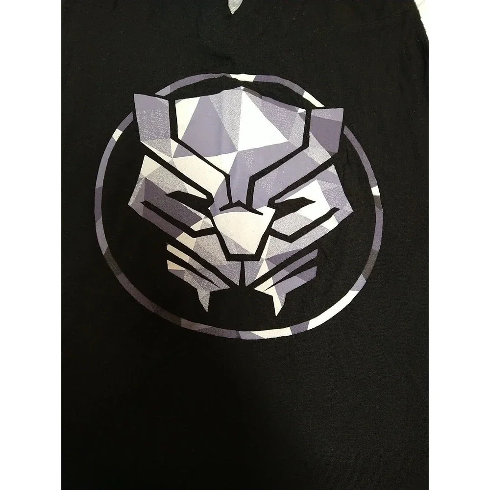Marvel Black Panther Logo Tank Top Black Cut Out Mesh Upper Back Juniors Small